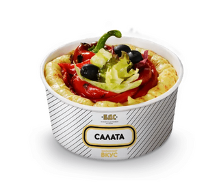 Печена чушка с пюре от боб салата