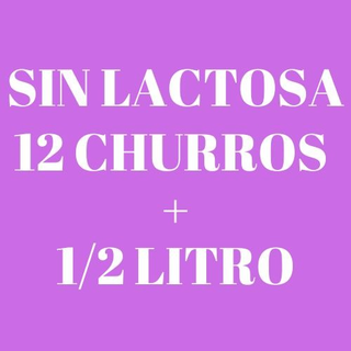 12 churros + 1/2 litro (500ml) Sin Lactosa