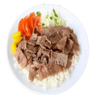 plato kebab con arroz