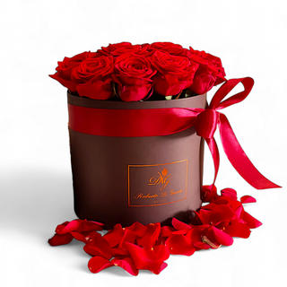 Flowerbox 15 rose rosse extra