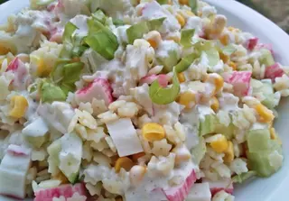 Crab salad/კიბორჩხალის სალათი /Салат крабовый (300гр.)