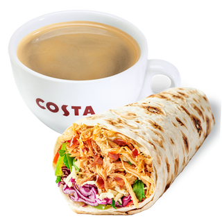 Меню Печено пиле в лаваш и кафе