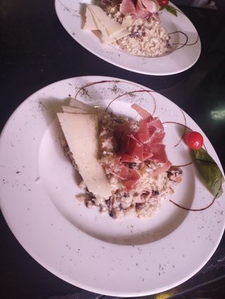 Risotto de Cogumelos e Presunto