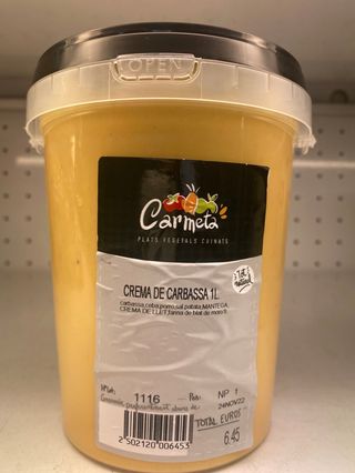 Crema Calabaza “ La Carmeta”. 1 Litro