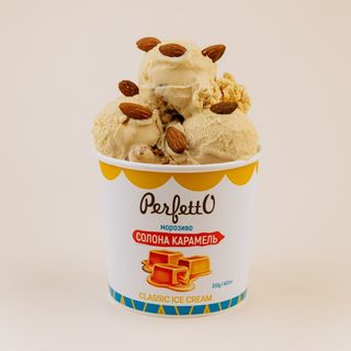 Морозиво Perfetto " Класік" - Солона карамель з кранчем мигдалю 330 г