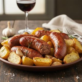 Salsiccia di maiale con patate