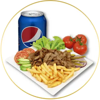 Menú Plato + Patatas + Pan + Pepsi (33 cl.)