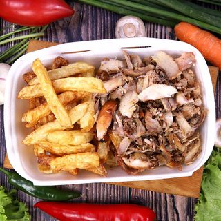 Порция картофи с двойно месо от дюнер (500г)