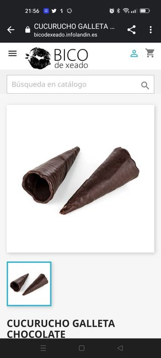 Cucurucho recubierto de Chocolate negro