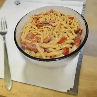 Busiate gambero rosso e pistacchio
