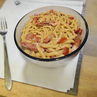 Busiate gambero rosso e pistacchio