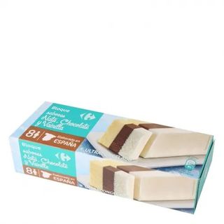 Bloque De Helado De Nata, Cacao Y Vainilla Carrefour 1 L.