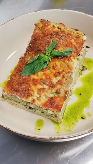 Лазаня с гъби , спанак и рикота