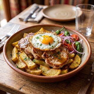Plato De Lomo, Huevo Y Patatas