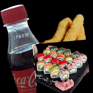 Assortiment 16 pièce 3 crevettes panées et boissons gazeuse