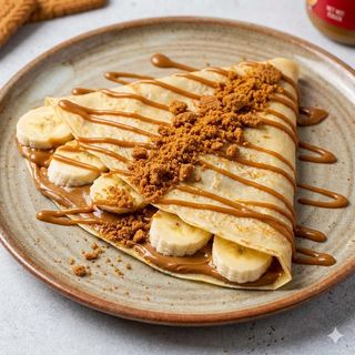 Crepes caramello crema di lotus, banana e biscoff