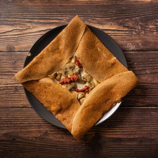 Galette con funghi e n'duja