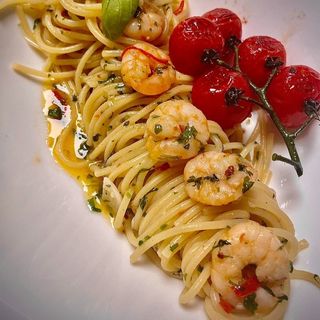Pasta Aglio E Olio Gambas