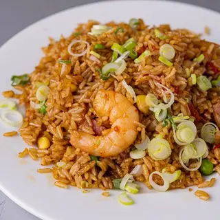 Arroz Mágico Con Sabor Indio, Bacon Y Gambas