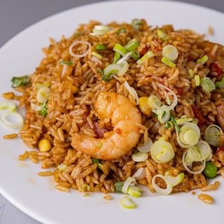 Arroz Mágico Con Sabor Indio, Bacon Y Gambas