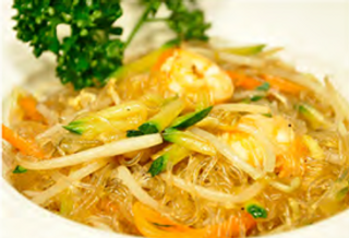 Spaghetti di soia con gamberi