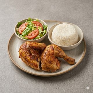 1/2 Pollo A La Brasa Con Ensalada Y Arroz