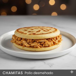 Arepa Chamita Con Pollo Desmechado (1 Ud.)