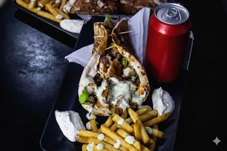 Cheese naan chawarma + boisson