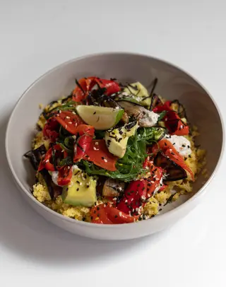 Bowl with eggplant