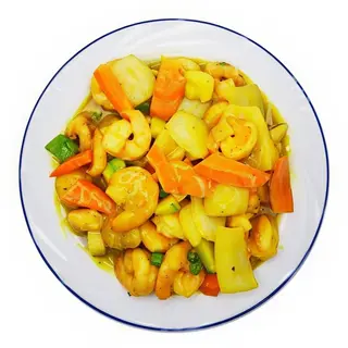 Gambas con Salsa Curry
