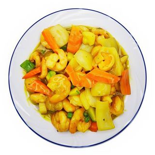 Gambas con Salsa Curry