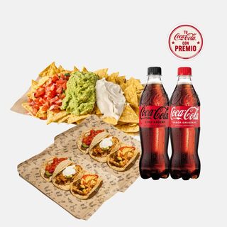 Combo Nachos + pack (6) Tacos + Coca-Cola