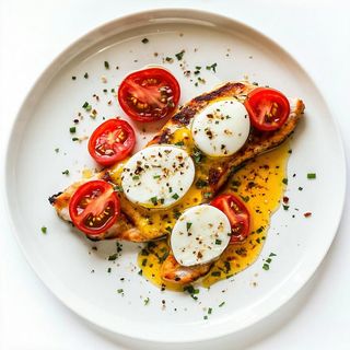 Pierś kurczaka z pomidorami zapieczona z serem mozzarella