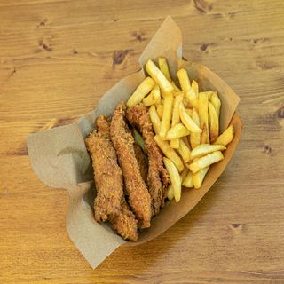 12 Tiras De Pollo Frito  + 2 Patatas Y 2 Bebidas