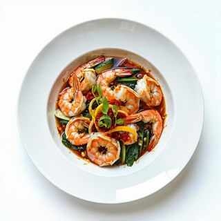 Scodella di fuoco ai gamberi piccante