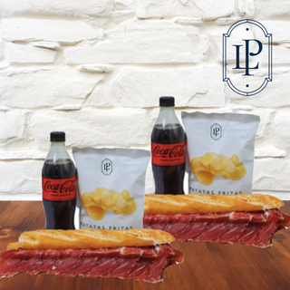 2 Bocadillos Ibéricos + 2 Bolsas de Patatas + 2 Bebidas
