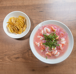 Plato De Ceviche Mixto De Gamba Y Pescado