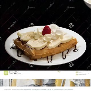 Waffle Nutella e fettine di banana e panna