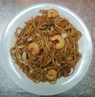 Tallarines con gambas