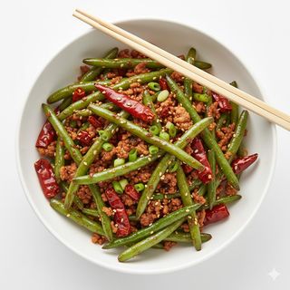 Fagioli cinesi piccanti saltati