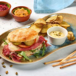 Focaccia farcida de Pastrami