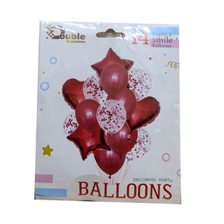 Décoration Ballon Rouge Cœur Et Étoile