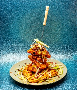 Oklahoma Chicken And Waffles Tower