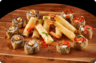 Combinado 5 Hot Salmão + 5 Hot Gambas + 4 Crepes + 4 Crepes Gambas