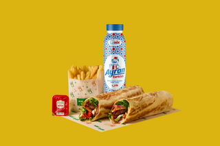 Комбо Дурум говяжий с двойным мясом и айран