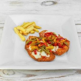 Milanesa de pimientos fritos