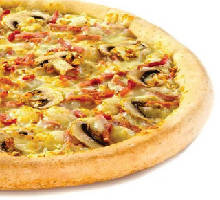 Ветчина и грибы на традиционном тесте 23 см 