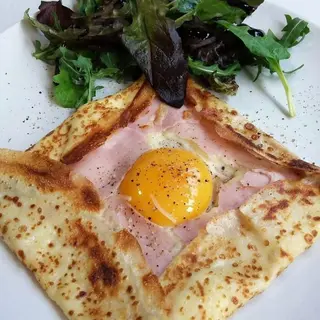 Crep jamón dulce , queso mozzarella y huevo