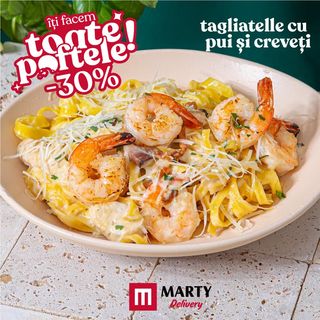 Tagliatelle cu Pui si Creveti