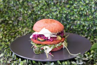 Purple veggie burger